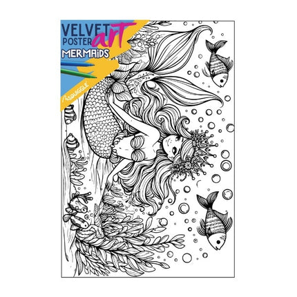 Mermaids Velvet Poster Art & Fibre Pens