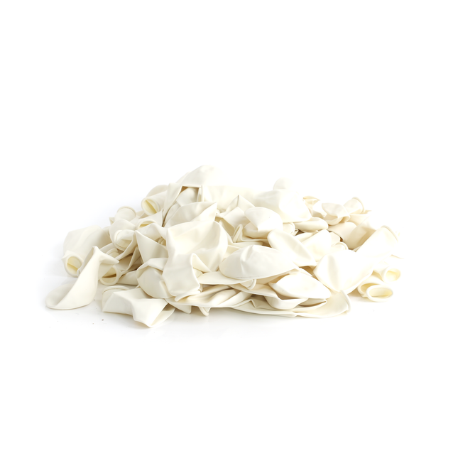 100 Pearlised White 7" Latex Balloons
