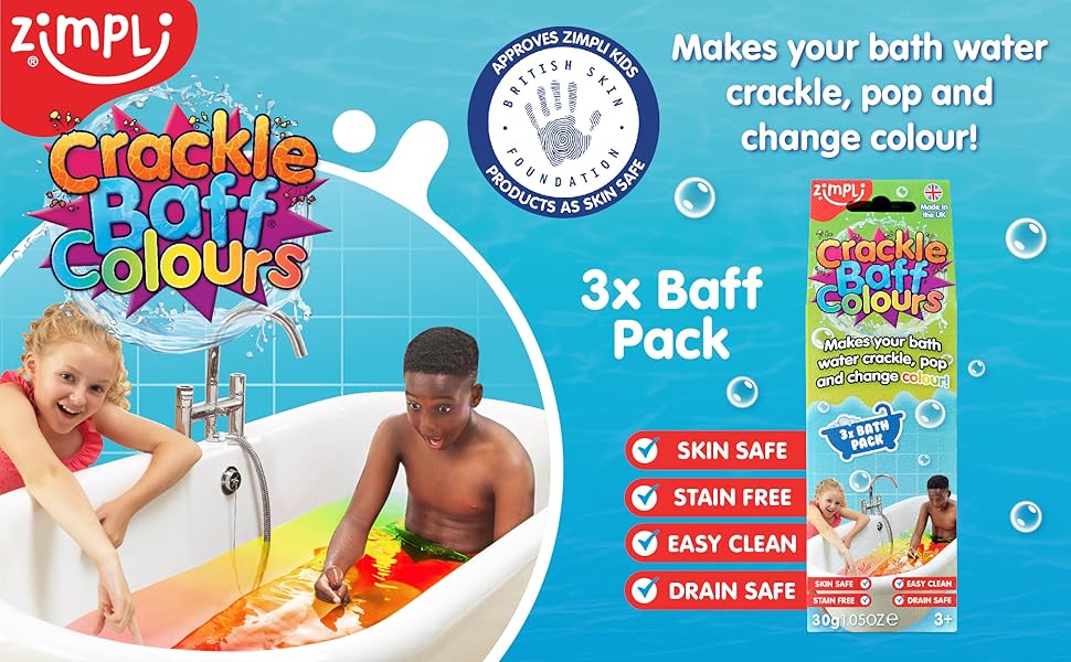 Red, Yellow & Blue Crackle Baff