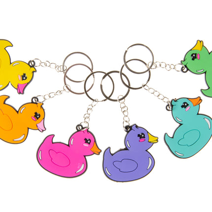6 Colourful Duck Keychains