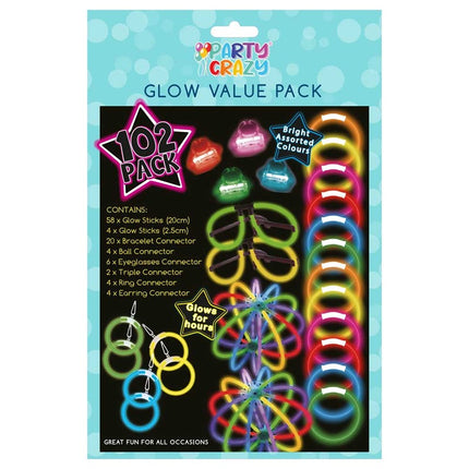 102 Piece Glow Stick Value Pack