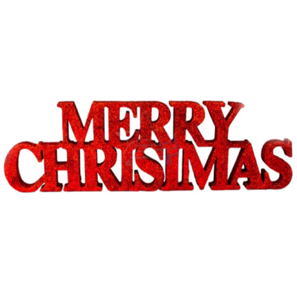 Red Merry Christmas Glitter Sign