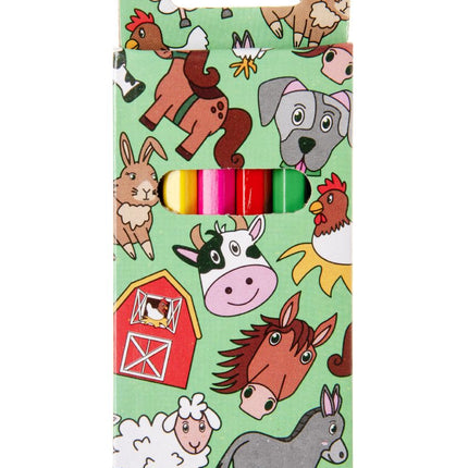 6 Farm Animal Halfsize Colouring Pencils