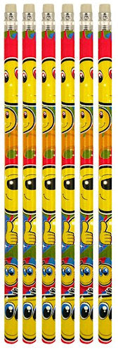 6 Happy Face Pencils