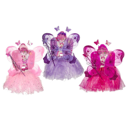 Childrens Fairy Wings, Skirt, Wand & Tiara Set