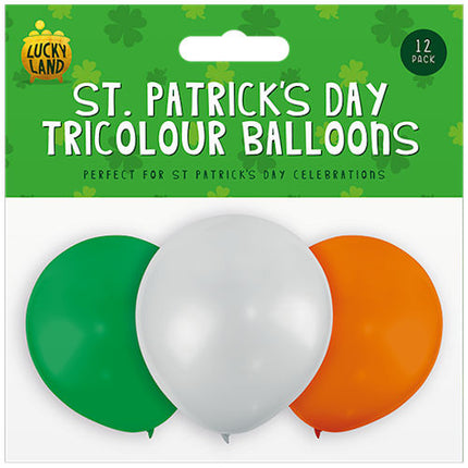 12 St. Patrick's Day Tricolour Balloons