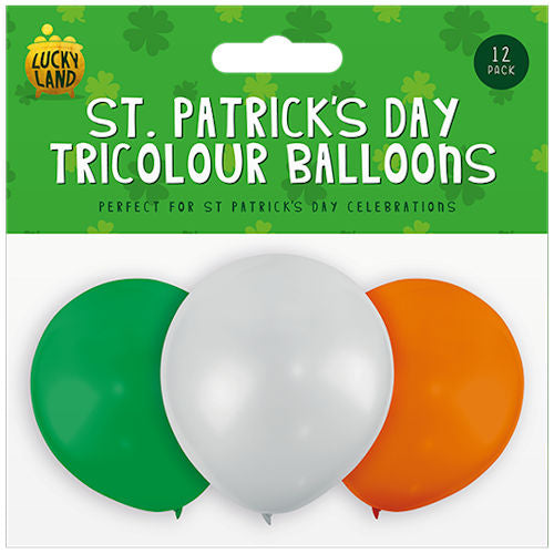 12 St. Patrick's Day Tricolour Balloons