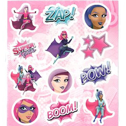 6 Super Girl Sticker Sheets