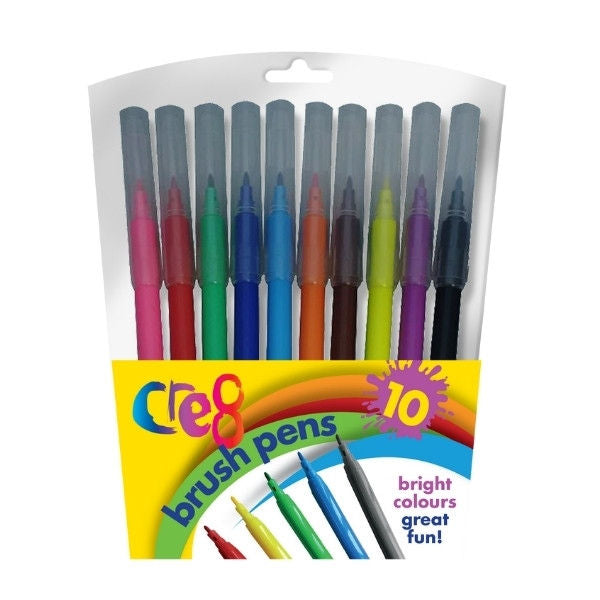 10 Brush Felt Tip Pens