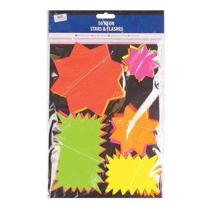 50 Assorted Fluorescent Stars