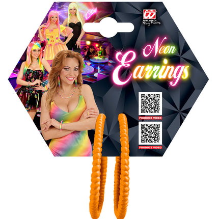 Pair of Neon Orange Earrings