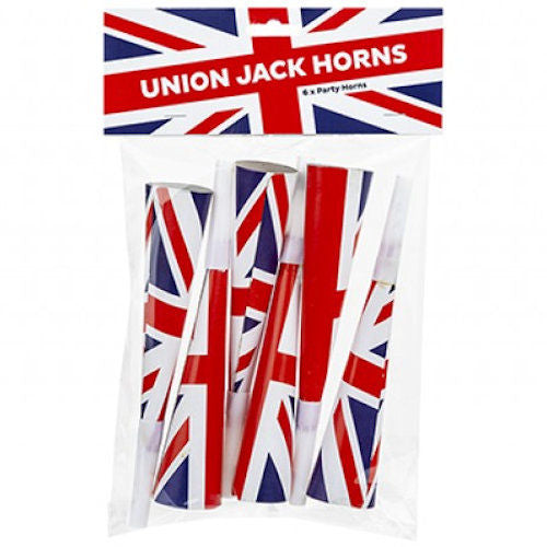6 Union Jack Party Horns