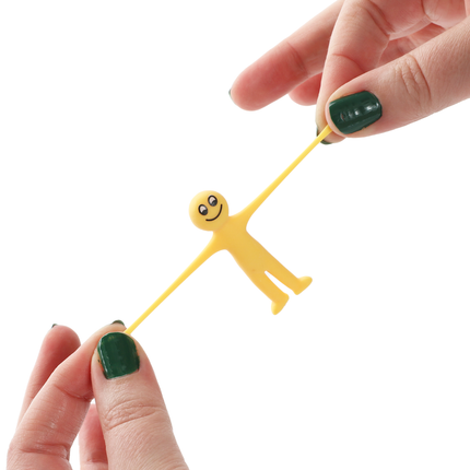 12 Yellow Stretchy Smiley Men