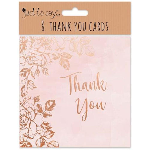 8 Pink Wedding Thank You Cards