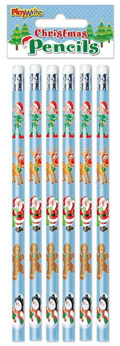 6 Christmas Pencils
