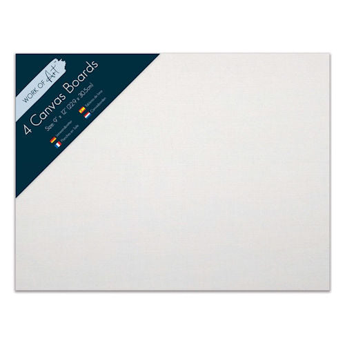 4 Canvas 9" X 12" Boards