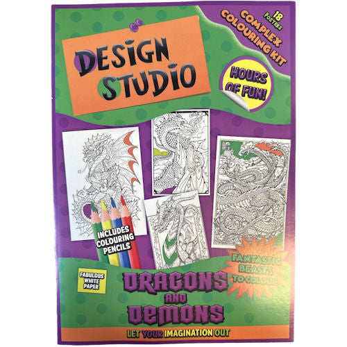 Design Studio Complex Colouring Kit - Dragons & Demons