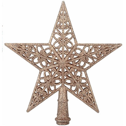 Rose Gold 5 Tip 20cm Christmas Tree Star Topper
