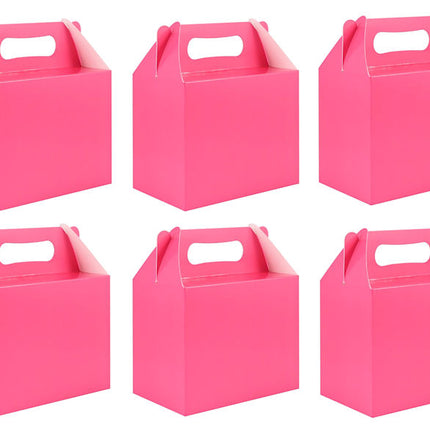 6 Hot Pink Party Lunch Boxes