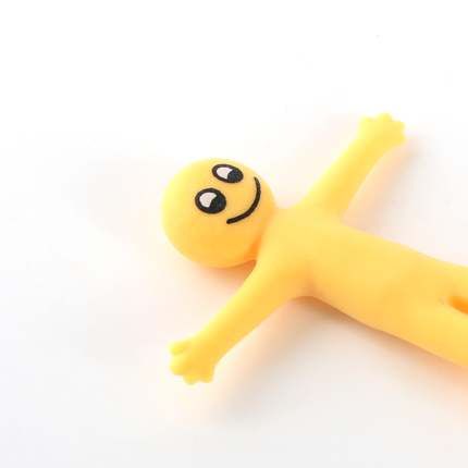 12 Yellow Stretchy Smiley Men