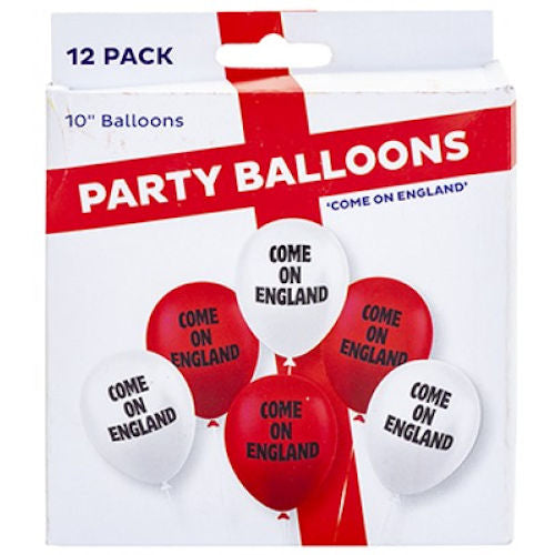 12 "Come On England" Printed 10" Latex Balloons