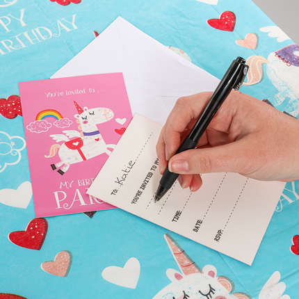 16 Unicorn Party Invites & Envelopes
