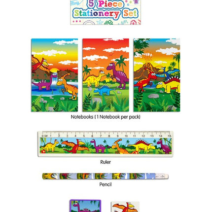 Dinosaur 5 Piece Stationery Set