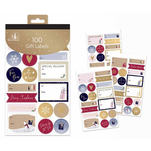 100 Christmas Contemporary Gift Labels