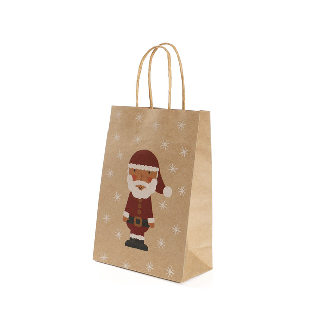 6 Kraft Santa Paper Party Bags