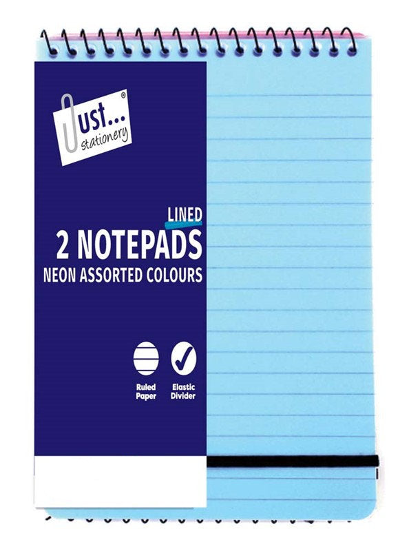 2 Lined Neon Cover 128mm x 176mm Notepads
