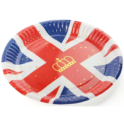 Union Jack 9'' Paper Plates 10 Pack