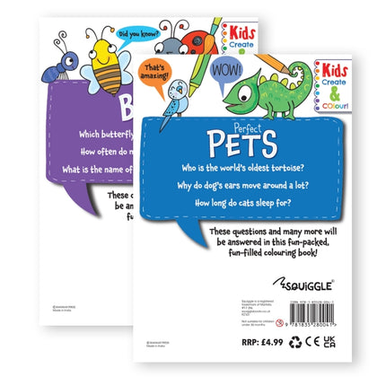 A4 Colouring Book Pets Bugs
