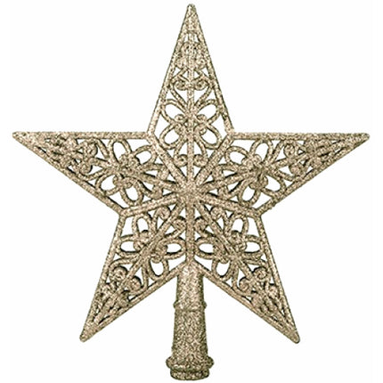 Champagne 5 Tip 20cm Christmas Tree Star Topper