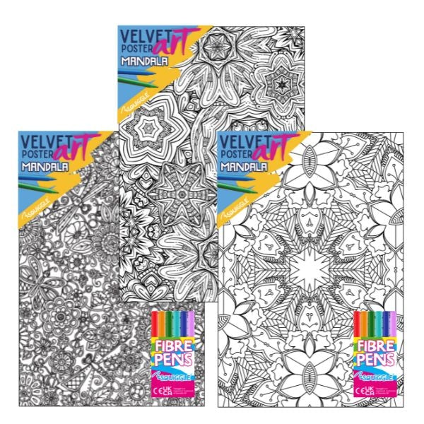 Mandala Velvet Poster Art & Fibre Pens