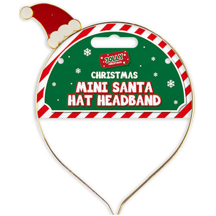 Christmas Mini Santa Hat Metal Headband