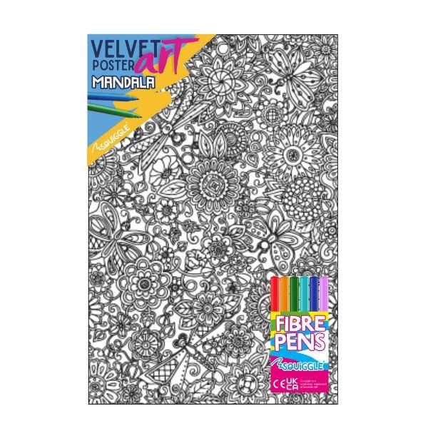Mandala Velvet Poster Art & Fibre Pens