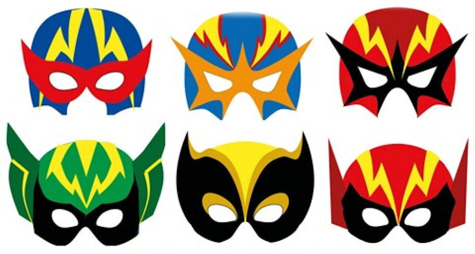 12 Cardboard Super Hero Masks