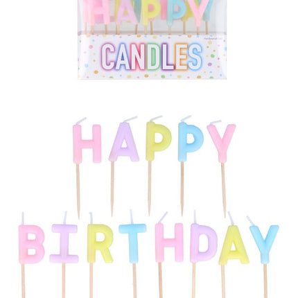 Pastel 'Happy Birthday' Toothpick Candles
