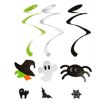 3 Halloween Hanging Swirl Decorations