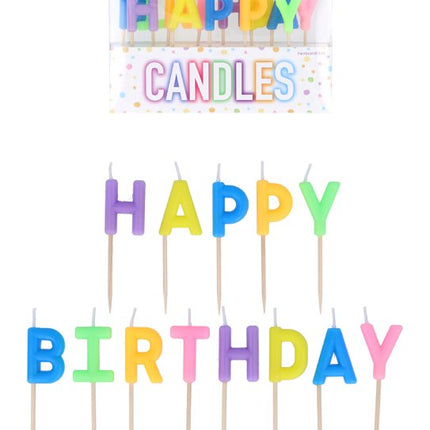 Bright 'Happy Birthday' Toothpick Candles