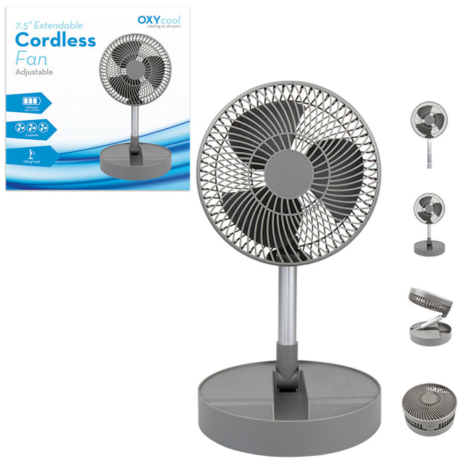 7.8" Extendable Cordless Desk Fan