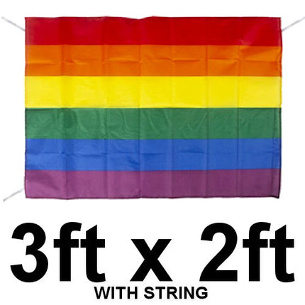 Rainbow Pride 33" X 23" Flag & String