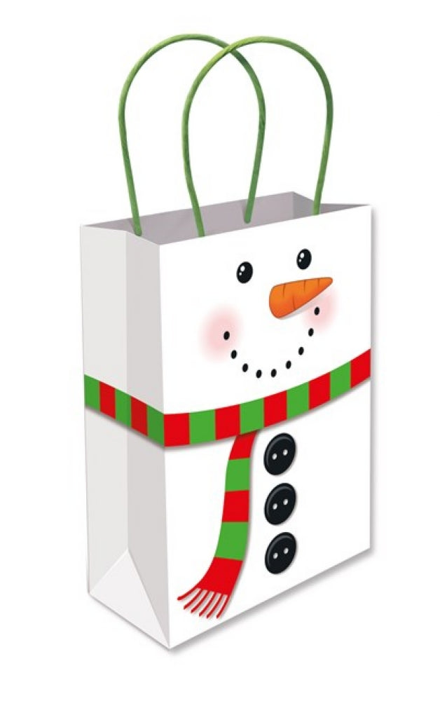 6 Snowman Paper Handle Bags