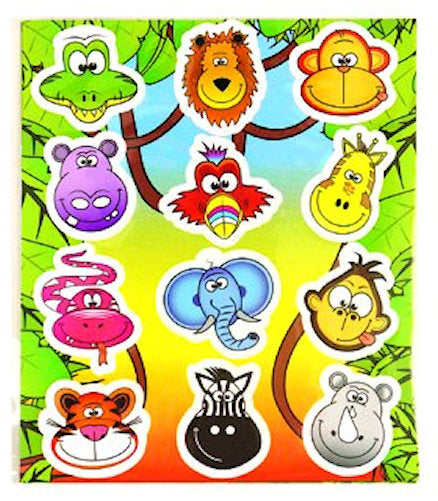 6 Jungle Animal Sticker Sheets