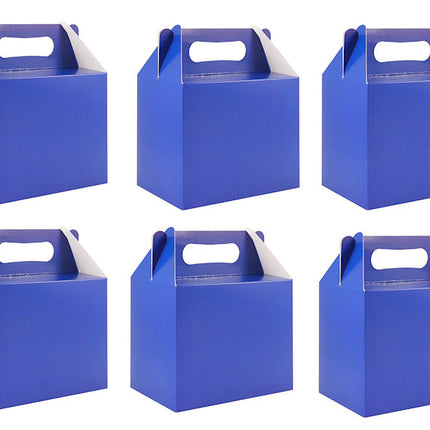 6 Royal Blue Party Lunch Boxes