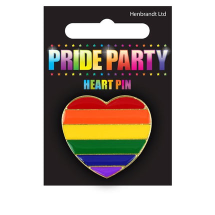 Rainbow Pride Heart Metal Pin Badge