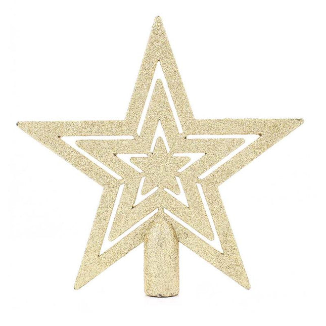 Gold Star Glitter Christmas Tree Topper