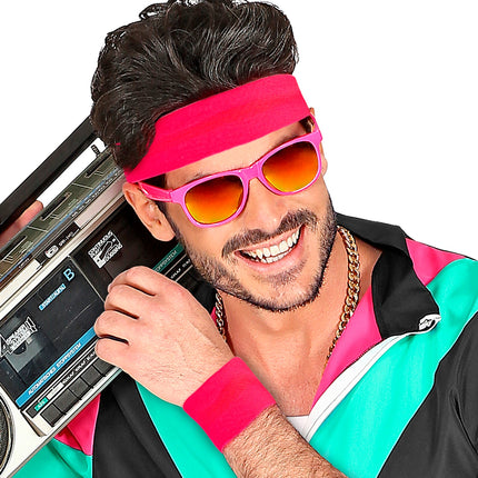 Pair of Neon Pink Wristbands