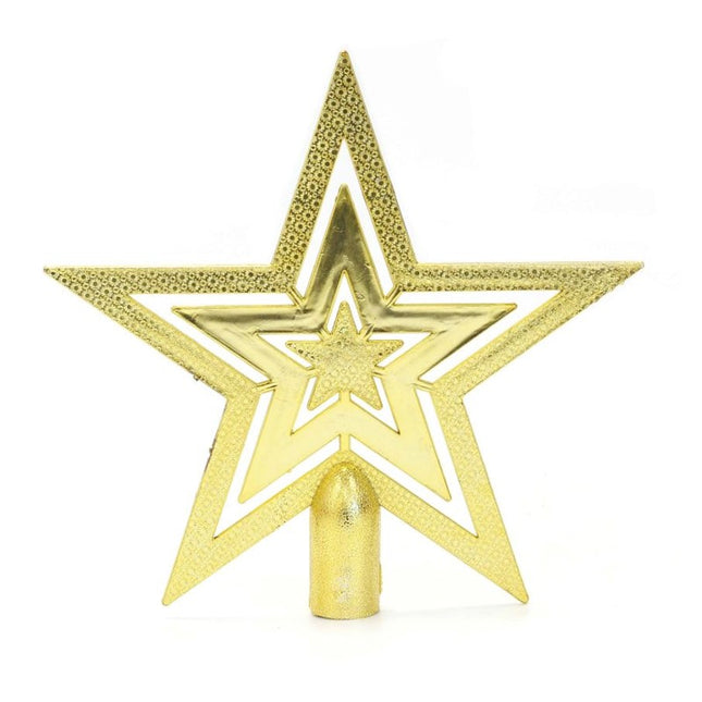 Gold Star Glitter Christmas Tree Topper