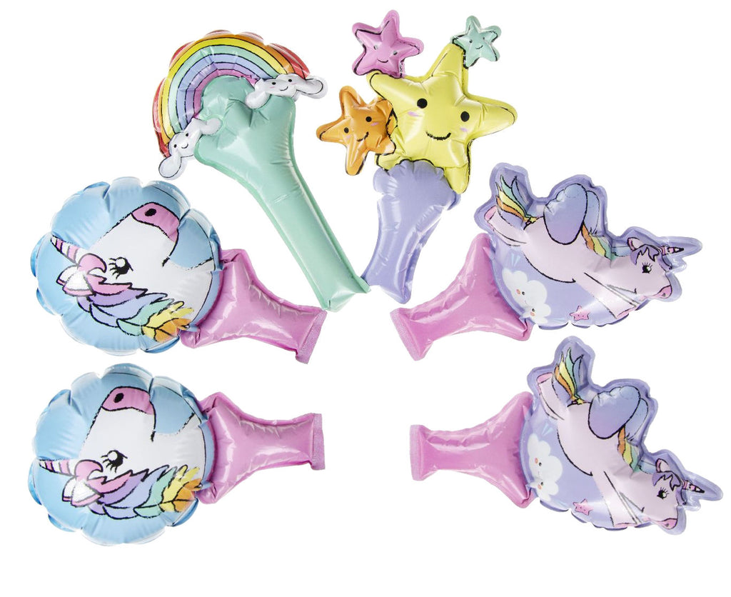 6 Unicorn Self-Inflating Handheld Balloons